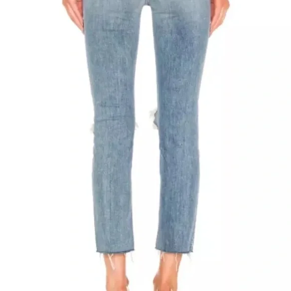 Mother Distressed Jeans Straight Leg Dazzler XYZ Double Fray Helter Skelter 27 - Picture 3 of 10